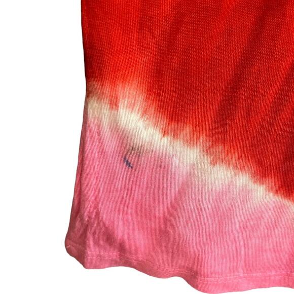 Raviya Swim Coverup Womens Small Red Pink Tie Dyed Sequin Neck Lower Sleeve New - Picture 2 of 7